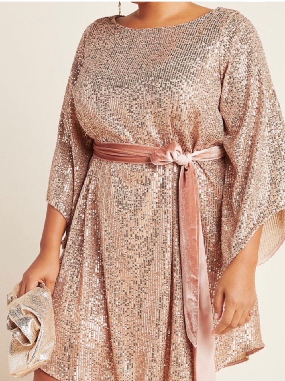 Anthropologie Rose Gold Sequin Shift Dress - Picture 10 of 10